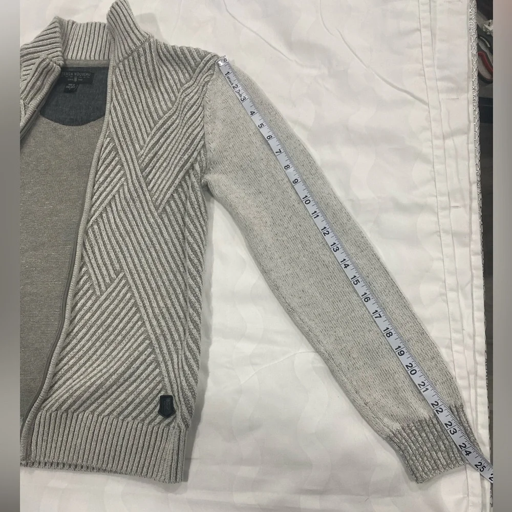 Trash Nouveau Men's Gray Full-Zip Sweater size S - Picture 4 of 8